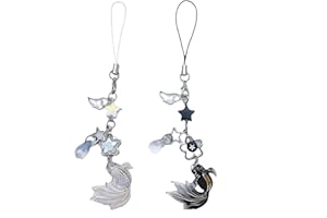 Goiern 2 szt. Y2K Estetyczne zawieszki na telefon komórkowy Urocza smycz do telefonu komórkowego brelok do aparatu, large, Cynk