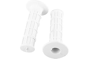 Hlyjoon 1 Par Empuñadura de Manillar de Motocicleta 7/8" 22mm, Manijas de Goma para Mangos de Motocicleta Universal Moto Manillar Estándar Mango Antideslizante Moto Empuñadura(Blanco)