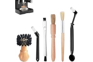 Belvanr Spazzolino Macchina Caffe 6 Pezzi Pennello Caffè Pennello Pulizia Macchina Caffè Macchina da Caffè per Pennello Macchina da Caffè Spazzole per Pulizia,Pennello Caffe Spazzola