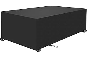 KADING Funda Mesa Jardin Impermeable 250x150x70cm/LxWxH Negro 420D Oxford Funda Sofa Jardín Exterior Anti-UV para Juego de Muebles de Jardín Funda Exterior Impermeable Sofa