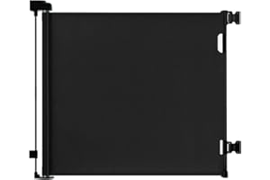 derimkcoa Retractable Stair Gate for Baby,Mesh Baby Gate or Mesh Dog Gate,86cm Tall,Extends up to 140cm Wide,Child Safety Gate for Doorways, Stairs, Hallways, Indoor/Outdoor, Black