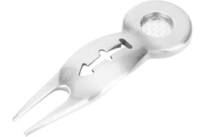 GZD cersalt Golf Divot Repair Tool, Lightweight Zinc Alloy Divot Tool Small Divot Repair Tool, Quality Zinc Alloy Practicing Golf Ball Line Drawing(Silver)