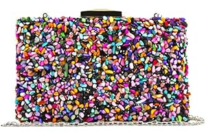 MODELISA - Bolso Clutch Piedra Carte De Mano Cadena Hombro Fiesta Noche Evento Novia Mujer