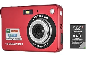 Andoer 48M 1080P HD 2.7 Pollici LCD Digitale Fotocamera con 1 Batterie Ricaricabili Zoom Digitale 8X Anti-shake Videocamera