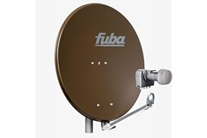 FUBA VERTRIEBS-GMBH Fuba Satellitenschüssel Komplettset 4 Teilnehmer DAL 804 B - Sat Komplettanlage Fuba DAL 800 B Alu Sat-Schüssel/Sat-Spiegel 80cm braun + Fuba DEK 417 Quad LNB 4 Teilnehmer - HDTV, UHD(4K/8K), 3D