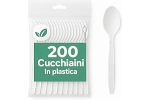 ecodrinks - 200 Cucchiaini di Polipropilene Riutilizzabili - Senza BPA, Resistenti ed Ergonomici - Perfetti per Catering, Eventi, Feste, Picnic e Barbecue