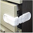 RIANZ White Corner Drawer Locks Works on end Drawers or Filing cabinets No Tools Required Baby proofing with Confidence (Pack of 10)