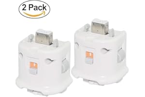Tanouve Adattatore Motion Plus - [2 Pack] Adattatore per sensore Acceleratore di sensore Remote Motion Plus Esterno per Nintendo Wii Remote Telecomando controllore Telecomando Wii Wii U - Bianco
