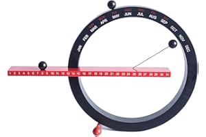 ALLOMN Orologio Parete, Calendario Tavolo Creativo Calendario a Sfera Magnetica Interessante Calendario Perpetuo Manuale, Tre Supporti Magnetici Stabili per la Casa Ufficio Desktop (Nero)