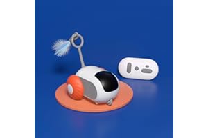 Gerbala Juguete interactivo para gatos, autoempleo con mando a distancia, pelota inteligente para gatos con 2 modos, ratón eléctrico para mascotas, USB recargable (naranja)