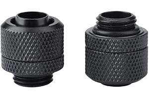 Diyeeni 2 STK. Fitting 1/4" Gewinde, PC Wasserkühlung Anschlüsse Compression Fitting für 9.5mm (ID) / 12.7mm (OD) Schlauch