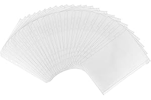 Bidponds 24 Stück A5-Bindertaschen, 6 Löcher, Budget-Umschläge für Budgeting, transparente Kunststoff-Tasche mit Reißverschluss für A5-Budgetplaner, Geldorganizer