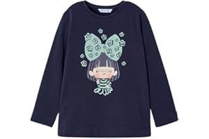 MAYORAL Camiseta Manga Larga Niña – Camiseta Niña – Rosa - Verde- Azul- Ropa Niña de 2 años a 8 años – Ropa de Regalo para Vestir