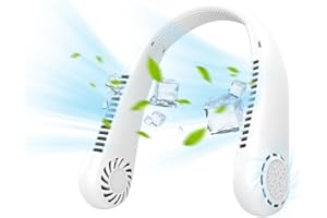 GALER Neck Fan, Portable Bladeless Hands-Free Fan with 3 Speeds & 360° Airflow, USB Rechargeable Personal Cooler Fan for Travel, Indoor & Outdoor Use, for Men, Women & Kids (White)