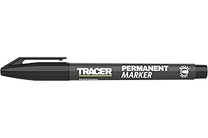 Tracer Fine-Point Permanent Construction Marker (1-2mm Bullet Point General-Purpose Marker with quick-drying ink) – Black