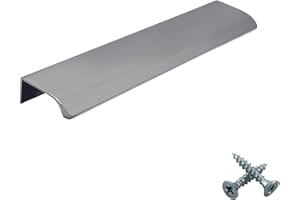 M4TEC Poignée de traction invisible profil porte meuble tiroir Quincaillerie de placard armoire de cuisine chambre garderobe dissimulé caché Chrome poli. Série VD3: Entraxe 160 mm