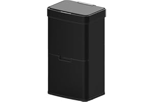 KITCHEN MOVE Poubelle De Cuisine Automatique Tri Sélectif Double Compartiment 75l NARVIK Noir brillant Recyclage Grande Capacité Et Poubelle De Table 3l