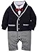 ZOEREA Baby Boys Romper Suits Bow Tie Baptism Wedding Tuxedo Jumpsuit Cotton 0-18 Months