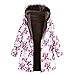 Produktbild TianWlio Jacken Parka Mäntel Herbst Winter Warme Jacken Strickjacken Damen Mäntel Winter Warm Outwear Blumen Mäntel Taschen Mit Kapuze Drucken Weinlese Übergroße Mäntel XXXXXL