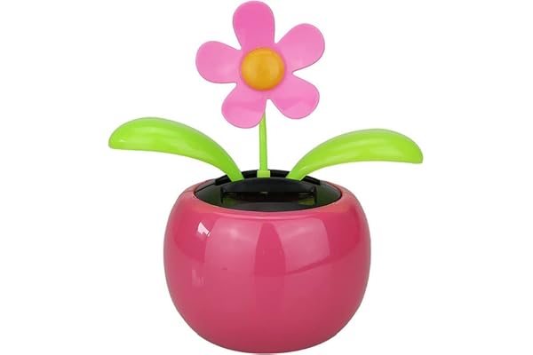 Anawakia Fleur solaire vacillante - Pour voiture et balcon - Rose