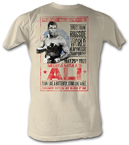 Stab & wound Muhammad Ali T-shirt Adult 1965 Poster Dirty White Tee