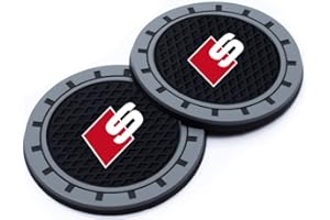 LABSTANDARD Car Cup Holder Coaster,Cup Holder Insert Coaster for Audi RS A1 A3 RS3 A4 A5 A6 A7 RS7 A8 Q3 Q5 Q7 R8,Anti Slip Car Cup Coaster for Audi S line Car Interior Accessories,Black