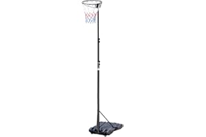 FUNJEPE Freestanding Netball Post 10ft Professional Adjustable Pole Youth Netball Hoop & Stands for Outdoor/Indoor