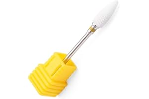 NATURY NAILS Fresa in ceramica per tornio per unghie, punta in ceramica per tornio per unghie, per manicure, pedicure, smalti, unghie acriliche e unghie in gel, lima per tornio giallo a grana super fine