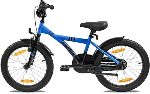 PROMETHEUS Kinderfahrrad 18 Zoll Jungen in Blau & Schwarz mit Seitenständer | V-Brake und Rücktrittbremse | ab 6 Jahren | 18″ BMX Edition 2017 - 4