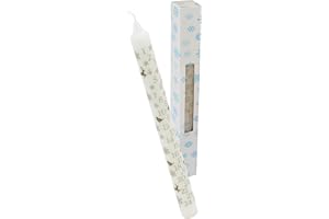 WIDDLE GIFTS Christmas Advent Candle Boxed 25cm Tapered Countdown Candle with Robins and Reindeers Design (Cream)