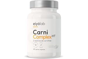 CARNI COMPLEX HT | 2 Sources : L-Carnitine Tartrate + ALCAR | Energie - Sèche - Récupération | Pre-workout sans Pipérine, sans Caféine ni Stéarate de Magnésium | Eiyolab