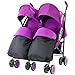 Zeta Citi TWIN Stroller Buggy Pushchair - Plum (Plum) Double Stroller Complete With FootMuffs