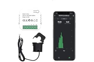 EASYBYMALL for TUYA Smart WiFi Energy Meter 80A with for CT Current Transformers Clamps Sensors KWh, Monitor Power Usage Percentage, Voltage, Current and Power