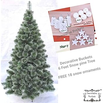 Buy Decorative Buckets Christmas Tree 6 Feet Snow Pine Christmas
