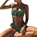 Produktbild JaminyStrand Mode Sommer Bademode Frau Gedruckt Bikini-Set Push-up Gepolsterter Bogen Bademode Badeanzug Strandkleidung Badeanzug Bademode (Grün, M)