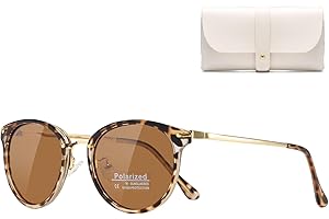 Cleoxyge Polarisierte Sonnenbrille Damen-Herren,Vintage Elegant Metallrahmen UV400-Schutz Outdoor Für Angeln Fahren Reisebrille Mode Sonnenbrille