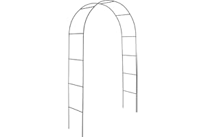 Hardys Black Metal Garden Arch - Arbour Trellis for Climbing Plants, Roses - Indoor & Outdoor Archway Garden Decor and Lawn Wedding Arch - Heavy Duty Steel Frame (2M)