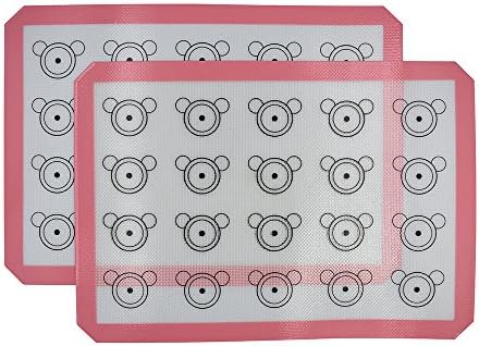 HGHMLIFE Set of 2 Silicone Baking Mat,Non Stick Silicone Baking Mat , Macarons, Cookie sheet, Rolling, Baking,FDA Certification Material.