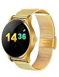 Lemumu Männer Smart Watch Digital Touchscreen Kalender Chronograph Wasserdicht/Wasserdicht Herzfrequenzmesser Schrittzähler Stoppuhr, Silber