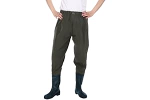 Xinwcang Uomo Professionali Stivali Coscia Pesca da Pioggia Impermeabili PVC Waders Pantaloni Pescatore con Stivali da Laghetto