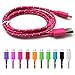 Price comparison product image 3FT/1M TQP-CK Micro USB Charger Cable Nylon Braided USB Charging Cable High Speed Micro Cable for Android Smartphones Samsung, HTC, Motorola, LG, Sony, Google and More (1 Meters, Rose)
