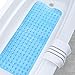 Produktbild Unuber Badewannenmatten Extralange TPR Rutschfeste Badewanneneinlage Badematte mit Saugnäpfen Badewanne Dusche Kinder 100*40cm (Blue)