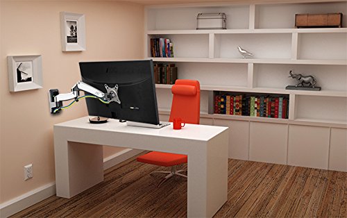 F500 TV / Bildschirm Wandhalterung fuer 50″ – 60″ Monitor Bildschirm aus Aluminium verchromt mit Gasdruckfedergelenk verstelbar - 5