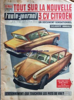 AUTO JOURNAL (L') [No 223] du 01/06/1959 - TOUT SUR LA NOUVELLE 3 CV CITROEN - UN DOCUMENT SENSATIONNEL - STATIONNEMENT - QUI TOUCHERA LES POTS DE VIN ? - SA COOPER 1.500 A LA VICTOIRE - LA PORSCHE DE JEAN BEHRA A FAIT SENSATION AU GRAND PRIX DE PAU MAIS... - MAURICE TRINTIGNANT A CONDUIT INTELLIGEMMENT - APRES SA VICTOIRE AU GRAND PRIX DE MONACO - JACK BRABHAM PEUT-IL ETRE UN CHAMPION DU MONDE 59 ? - RALLYE DU LIMOUSIN - LES TROIS PREMIERS DANS LA MEME SECONDE - BUTOIRS DE PROTECTION - 403 PEU
