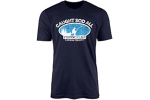 SMARTYPANTS Caught Sod All T-Shirt - Funny Fishing Logo Quote Novelty Gift Idea Tee Top Twin Needle Collar 100% Combed Ringspun Cotton High Stitch Density Extreme Comfort