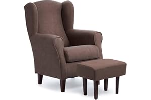 Gasten a gusto Sillón con cojin y Puff Completo EN Colores (Marrón)