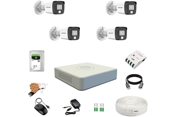 HIKVISION HD 4 DVR, 2 MP 4 + - + + + 1 TB HDD + CLOCITE 4 CH SMPS + CCTV + BNC DC