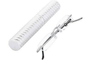 TERAISE Mise à jour des lunettes de lecture légères Lecteurs sans cadre lentille claire pour hommes et femmes avec étui pour tube Clip Pen