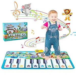 PATPAT Musical Mat for Kids,Large Size Musical Mat Piano Keyboard Play Mat Floor Music Mat for Toddlers, Early Educational Toys Musical Toys Gift Kids Toys for Boys Girls 3+ Year (59x24inch)