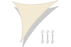 KG KITGARDEN - Voile d'ombrage Triangulaire pour Jardin, 2 x 2 m, Beige